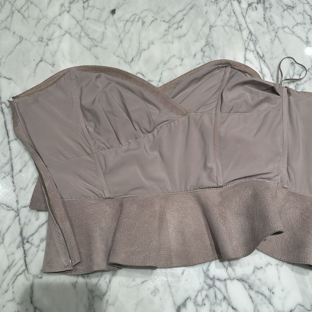 INTERMIX | Tops | Intermix Nora
Suede Top Leather Ruffled Top - Picture 5 of 9